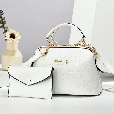 Borsa a Mano da Donna in Pelle PU con Motivo a Coccodrillo e Pochette a Tracolla Business Casual Quotidiana