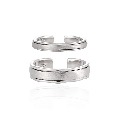 Bagues Ouvertes Ajustables Minimalistes En Argent Sterling S925 Pour Femmes Hommes Finition Brossée Mate Bijoux Cadeau