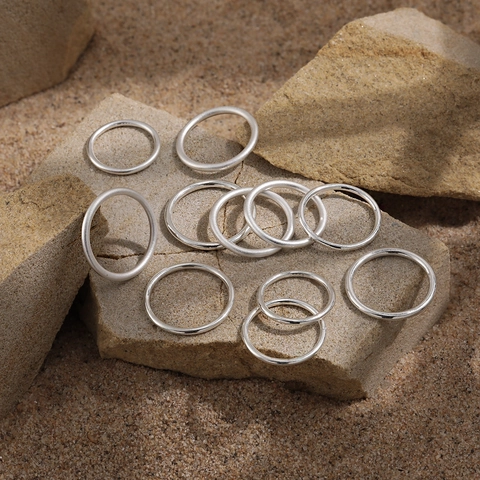 Minimalistische 925 Sterling Zilveren Ring Slanke Stapelbare Band Gepolijst Mat Afwerking Vinger Sieraden Voor Vrouwen Accessoires