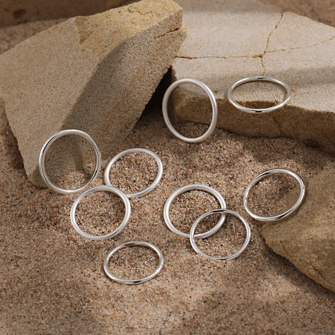 Minimalistische 925 Sterling Zilveren Ring Slanke Stapelbare Band Gepolijst Mat Afwerking Vinger Sieraden Voor Vrouwen Accessoires