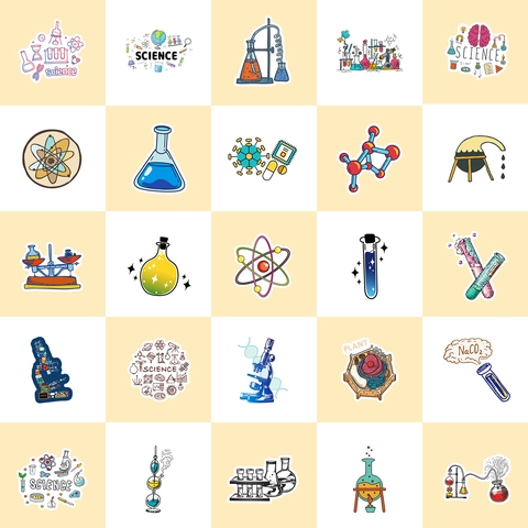 Wetenschap Laboratorium Stickers Waterdicht Vinyl Chemie Biologie Natuurkunde Graffiti Decals Voor Laptop Waterfles Student
