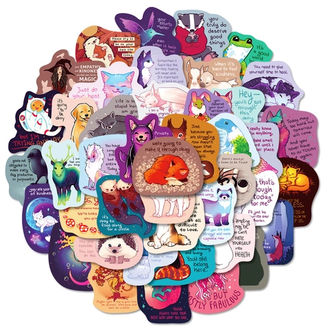 Autocollants de Motivation Animaux Guérisseurs Décalcomanies Décoratives Imperméables Pour Ordinateur Portable Gourde Journal Scrapbooking Décoration