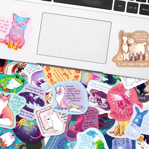 Autocollants de Motivation Animaux Guérisseurs Décalcomanies Décoratives Imperméables Pour Ordinateur Portable Gourde Journal Scrapbooking Décoration