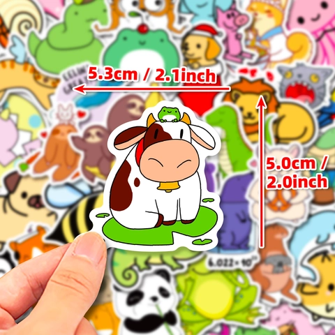 Adesivi Impermeabili di Animali Kawaii Assortiti per Laptop Bagagli Diario Decorazione Estetica Adesivi in Vinile