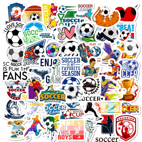 Waterproof Soccer Stickers Vinyl Football Graffiti Decals For Laptop Water Bottle Luggage Skateboard Sport Theme Stickers