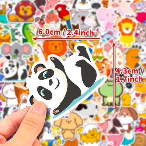 Kawaii Animal Stickers Waterproof PVC DIY Decals For Laptop Notebook Journal Decoration Cartoon Stickers For Kids