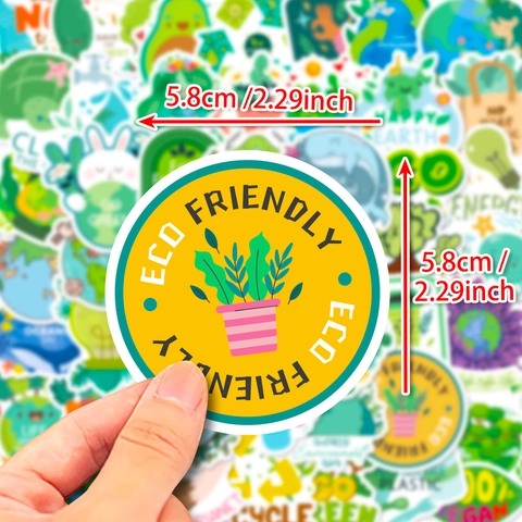 Environmental Protection Stickers Eco Friendly Save Earth Theme Waterproof PVC Decals For Laptop Water Bottle Decoration