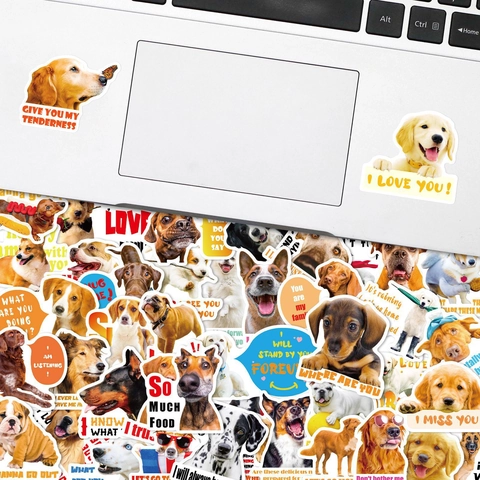 Realistic Dog Stickers Waterproof PVC Decals For Laptop Luggage Aesthetic Animal Puppy Scrapbooking Stickers Collection