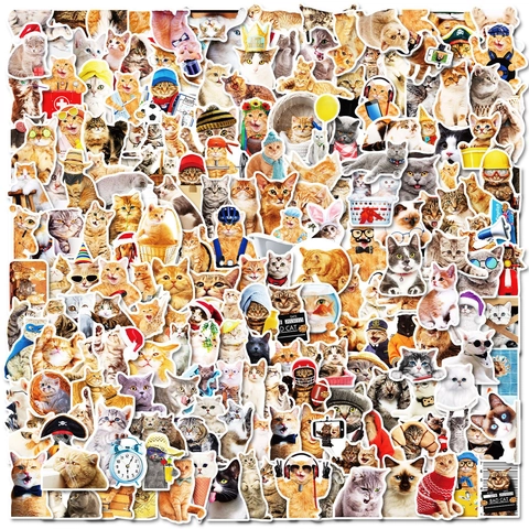 Adesivi In PVC Impermeabili Per Gatti Realistici Per Scrapbooking Laptop Bagaglio Decorazione Fai Da Te Decalcomanie Animali Carine