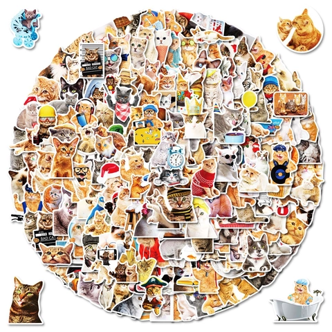 Adesivi In PVC Impermeabili Per Gatti Realistici Per Scrapbooking Laptop Bagaglio Decorazione Fai Da Te Decalcomanie Animali Carine