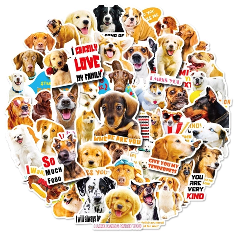 Realistic Dog Stickers Waterproof PVC Decals For Laptop Luggage Aesthetic Animal Puppy Scrapbooking Stickers Collection