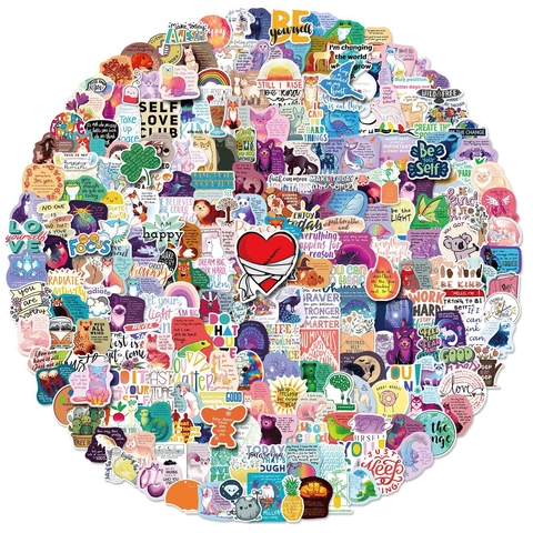 Adesivi Motivazionali in Vinile Impermeabili per Laptop Bottiglia d'Acqua Decalcomanie con Slogan Ispiratori per Studenti Scrapbooking Decorazione