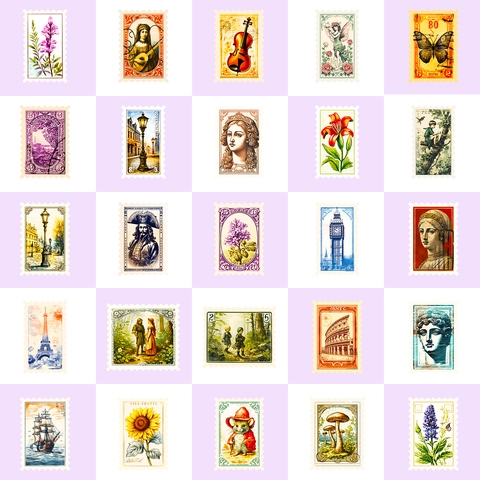 Vintage Mittelalterliche Briefmarken Aufkleber Wasserdichte Vinyl Dekorative Decals Für Scrapbooking Journaling DIY Kunst Handwerk Dekor
