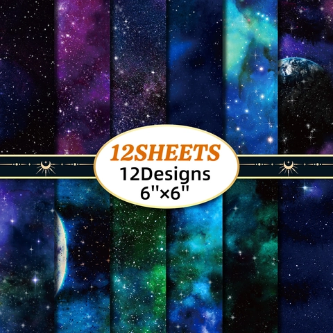 Galaxy Nebula Starry Sky Scrapbook Paper For DIY Hand Account Journal Material Single Sided Printing Craft Paper Pad