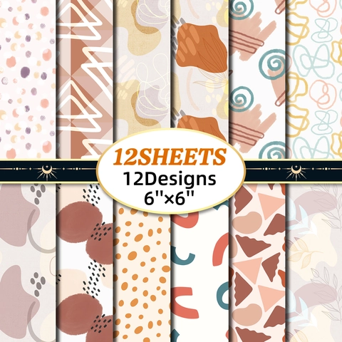 Χαρτί Scrapbooking με Αφηρημένο Μοτίβο BOHO Χωρίς Οξέα Διακοσμητικό Χαρτόνι Για DIY Ημερολόγιο Άλμπουμ Τέχνη Χειροτεχνία Είδη Scrapbooking Είδη Γραφείου