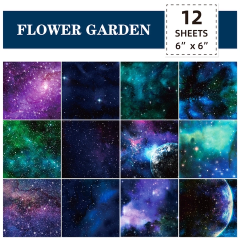 Galaxy Nebula Starry Sky Scrapbook Paper For DIY Hand Account Journal Material Single Sided Printing Craft Paper Pad