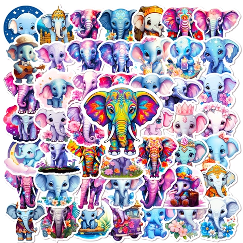 Autocollants Décoratifs Éléphant Dessin Animé Pour Enfants Imperméable PVC Stickers Pour Ordinateur Portable Gourde Bagages Scrapbooking Arts