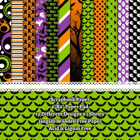 Halloween Scrapbooking Material Papier Sortierte Muster Kürbis Geist Fledermaus Muster Für DIY Handwerk Karte Machen Scrapbook