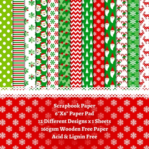 Papel de Scrapbook de Navidad Verde Fondo de Álbum Bricolaje Papel de Manualidades Decorativo Para Tarjetas Regalo