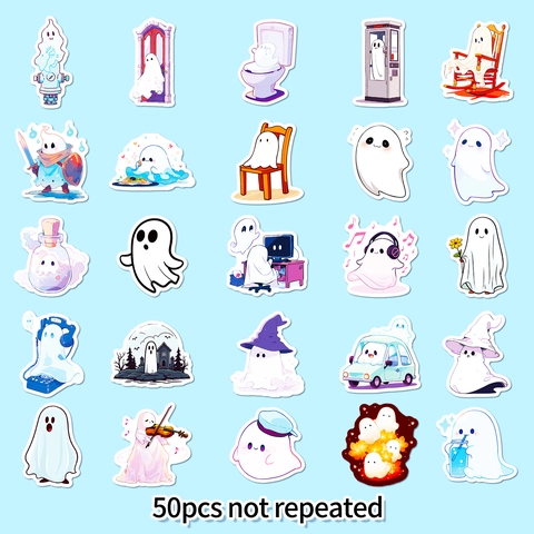 Simpatici Adesivi Fantasma Cartone Animato Decalcomanie PVC Impermeabili Per Scrapbooking Laptop Telefono Decorazione Fai Da Te