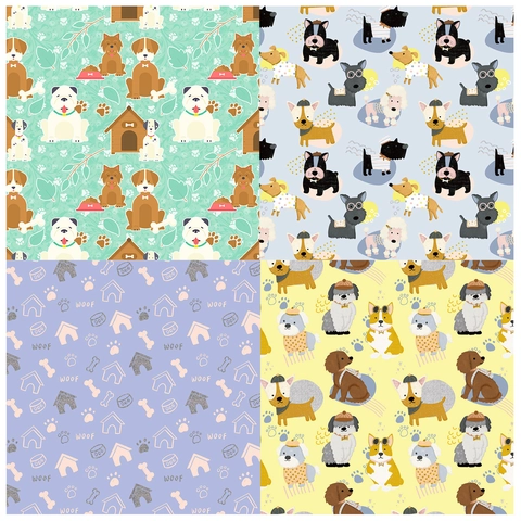12 Sheets Dog Themed Scrapbooking Material Paper 6x6 Inch Puppy Patterns Background Paper For DIY Photo Album Card Making Crafts