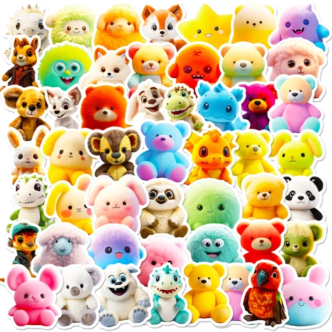 Cute Cartoon Bear Stickers Plush Texture Effect For Kids DIY Journal Scrapbooking Laptop Decals Decorative Accessories