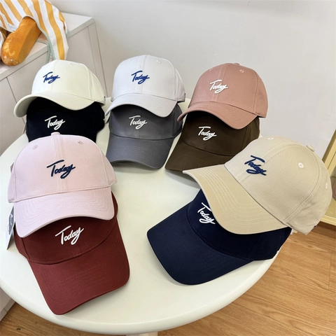 Gorra de Béisbol Ajustable de Algodón Poliéster para Hombre Mujer Bordado de Letras Today Casual Protección Solar Deporte
