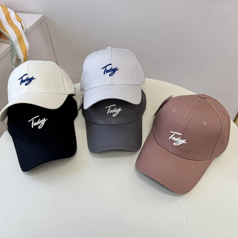 Gorra de Béisbol Ajustable de Algodón Poliéster para Hombre Mujer Bordado de Letras Today Casual Protección Solar Deporte