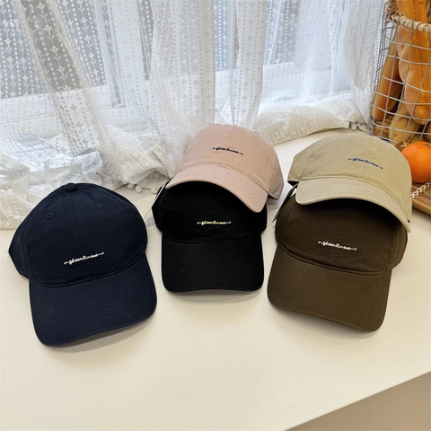 Casquette de Baseball Broderie de Lettres Ajustable en Polyester Protection Solaire Pour Hommes Femmes Décontracté Extérieur