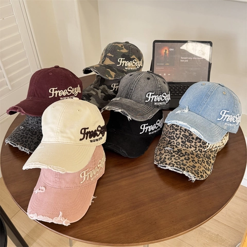 Distressed Gewaschene Denim Baseballkappe Für Damen Herren Amerikanisch Ripped Verstellbare Snapback Mütze Vintage Bestickt Streetwear Casual Sonnenhut
