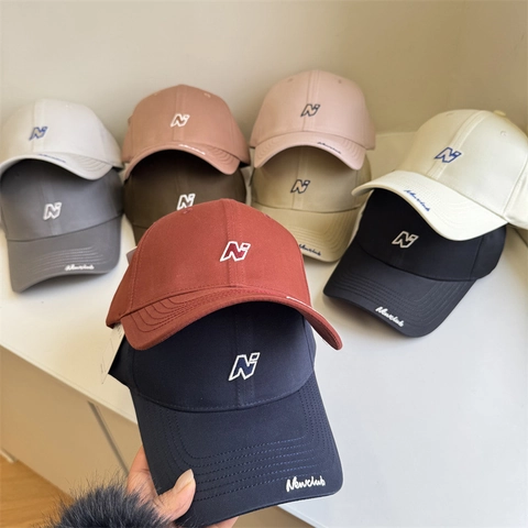 Unisex Polyester Baseball Cap With Letter N Embroidery Hard Top Adjustable Sunshade Fashion Casual Sports Hat For Men Women