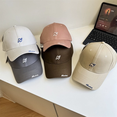 Unisex Polyester Baseball Cap With Letter N Embroidery Hard Top Adjustable Sunshade Fashion Casual Sports Hat For Men Women