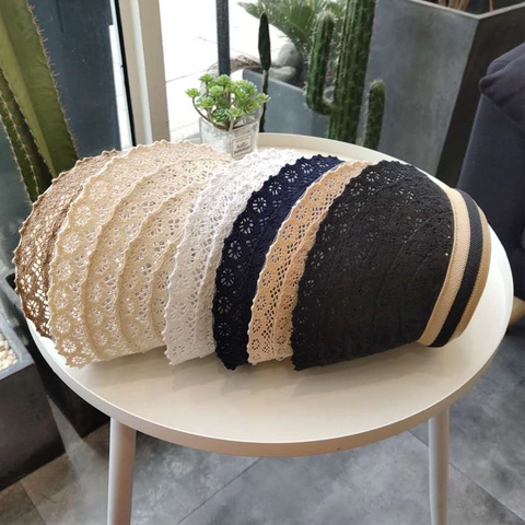 Damen Koreanischer Stil Spitze Stroh Sonnenvisier Hut Hohl Breite Krempe Oben Offener Strandhut Mit Gestreiftem Gummiband
