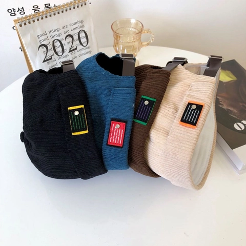 Vintage Corduroy Docker Hat Brimless Melon Cap For Men Women Adjustable Solid Color Retro Streetwear Skullcap Beanie