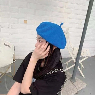 Women Thin Breathable Cotton Knit Beret Octagonal Painter Hat Vintage Japanese Style Solid Color Fashion Decorative Beanie Hat