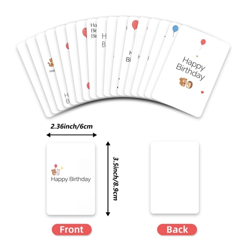 Happy Birthday Greeting Cards Set Cute Cartoon Animal Patterns Blessing Cards Made Of Coated Paper For Kids Birthday Celebration