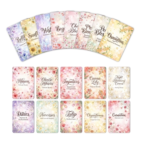 18 Stück Blumensprache Grußkarten Set Aquarell Handgezeichnete Botanische Karten Mit Bedeutungen Für Hochzeit Geburtstag Geschenk