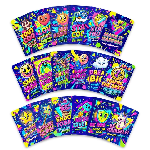Retro Pop Art Motivational Cards Inspirational Positive Quotes Postcards For Kids Students Classroom Bedroom Wall Decor Aesthetic Cartoon Illustration Greeting Cards