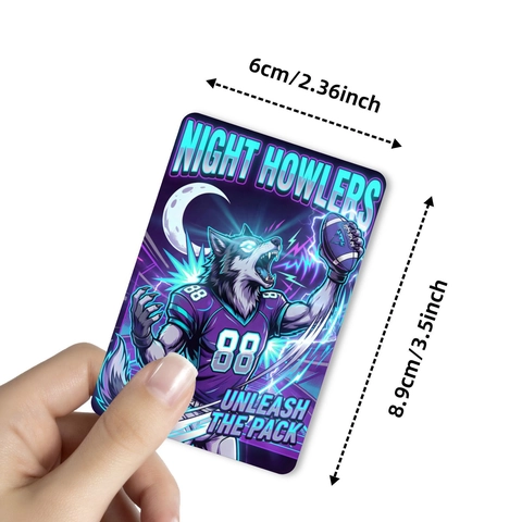 18Pcs Cyberpunk American Football Cards Neon Anthro Animal Mythology Theme Decorative Wall Art Cards For Collection Gift