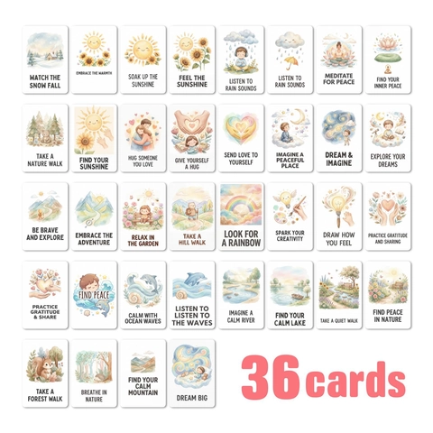 Positive Affirmation Cards For Kids Mindfulness Meditation Hand Drawn Watercolor Illustration Healing Quotes Stationery Gift