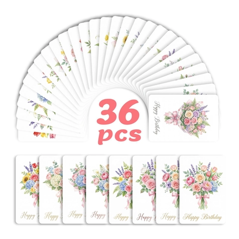 Aquarell Blumen Geburtstagskarten Set Elegante Botanische Grußkarten Sortierte Handgemalte Karten Für Partyartikel