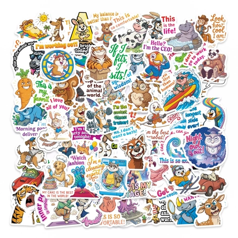 Divertenti Adesivi Meme Animali Decalcomanie in Vinile Impermeabili per Laptop Cover Cellulare Decor Adesivi Animali Cartoni Animati Regalo