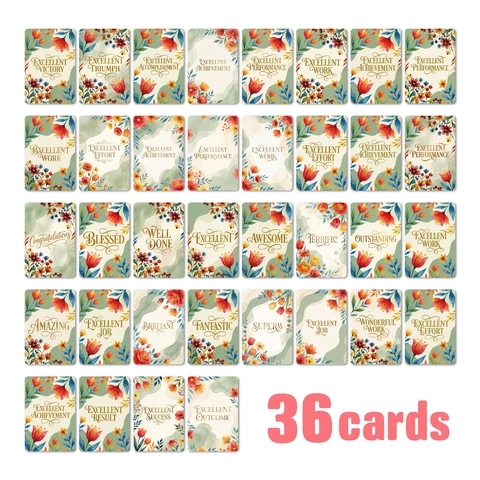 Cartes de Récompense Florales à l'Aquarelle pour Étudiants Cartes de Louange Inspirantes pour Enseignants Récompense de Classe Cartes de Vœux Motivationnelles
