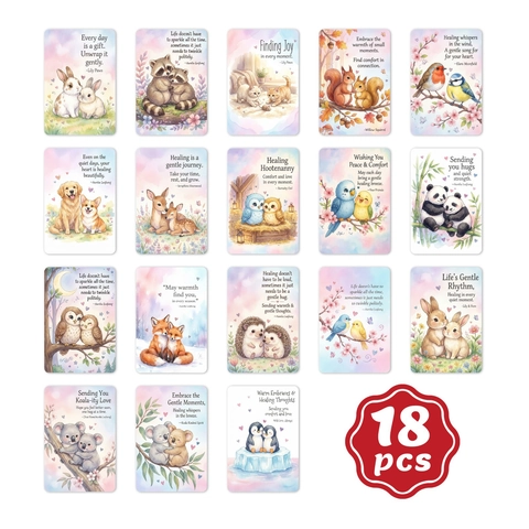 Heilzame Dieren Motivatiekaarten Set Inspirerende Citaten Aquarel Kunstkaarten Voor Muurdecoratie DIY Scrapbooking Briefpapier Cadeau