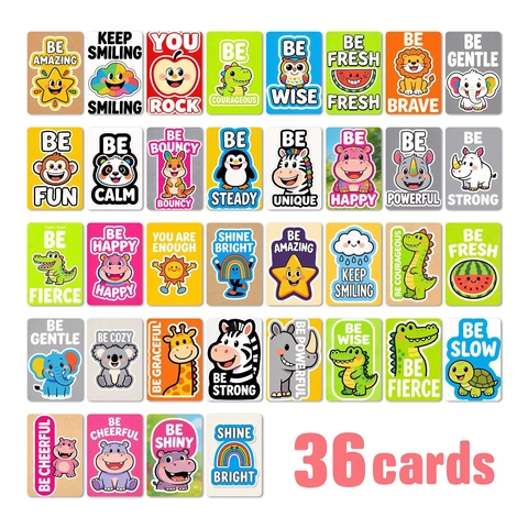 Cute Cartoon Animal Motivational Cards Kids Lunch Box Notes Encouragement Cards For School Home Education Student Rewards