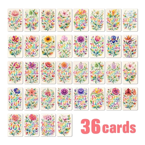 Boho Blumen Affirmationskarten Kunstdruckpapier Aquarell Blumen Dekokarten Für Zuhause Büro Tägliche Botschaft Notizkarten