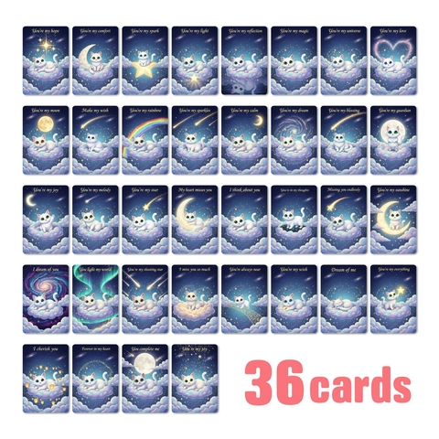Dreamy Starry Sky Cute Cat Greeting Cards Healing Illustration Message Cards For Journaling Decor Postcard Gift