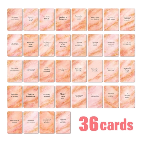 Pink Marble Gold Glitter Wealth Affirmation Cards Positive Manifesting Quotes For Room Decor Journal Wall Decoration