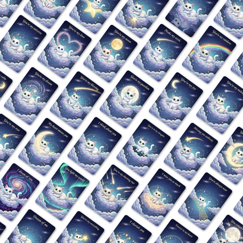 Dreamy Starry Sky Cute Cat Greeting Cards Healing Illustration Message Cards For Journaling Decor Postcard Gift