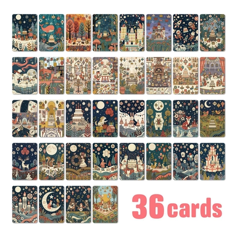36 Retro Märchen Illustration Karten Set Für Journaling DIY Kunstdruckpapier Grußkarten Wanddekoration Kunst Karten Geschenk